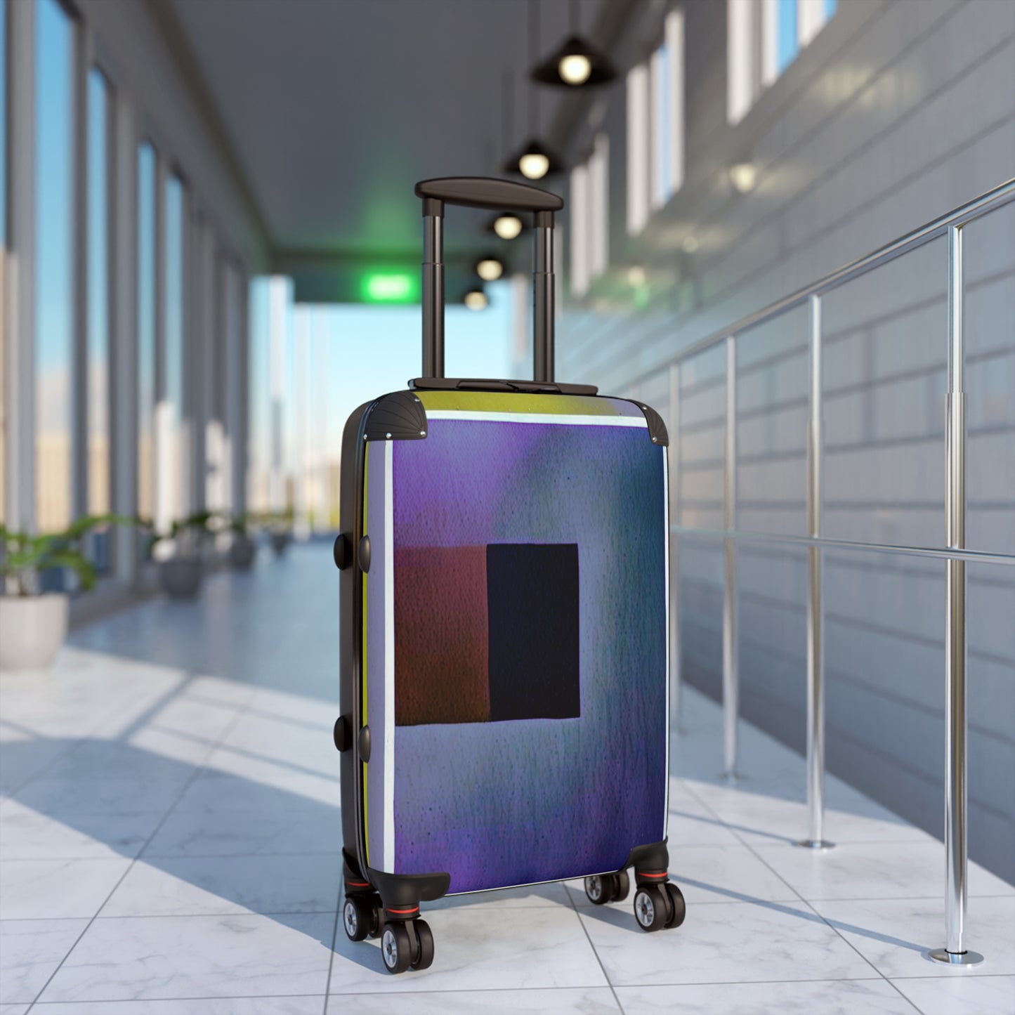 Zeta Shadow Small Suitcase with built in lock, 4 double-wheels, telescopic handle, and ABS back hard-shell