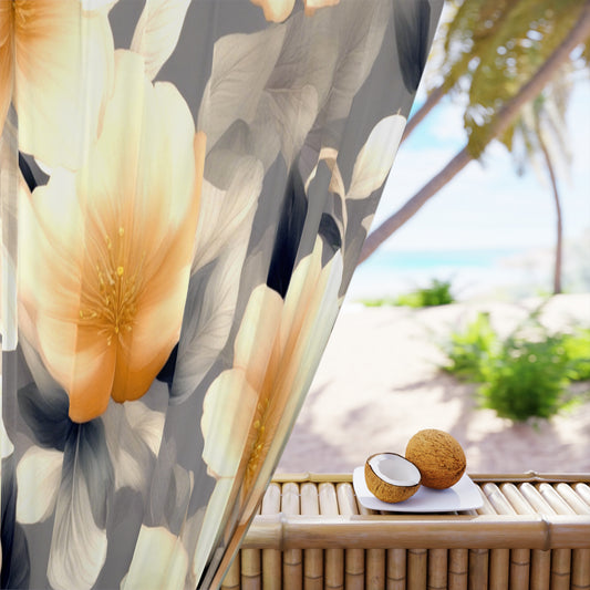 Soft Blossom Floral Bunch Window Curtain, 50" x  84", blackout