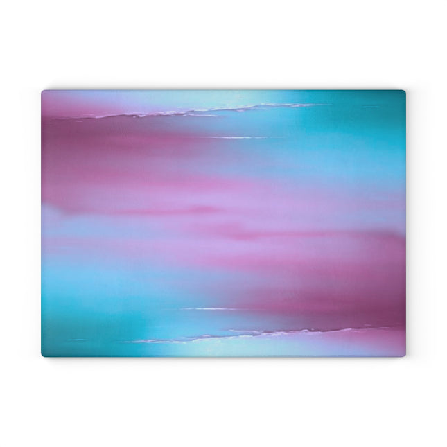 Wine Sea Blue Fog Glass Cutting Board, 11" x 15"