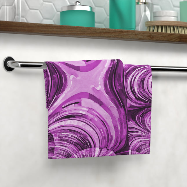 Uzi Spiral Powder Lavender Face Towel, 13" x 13"