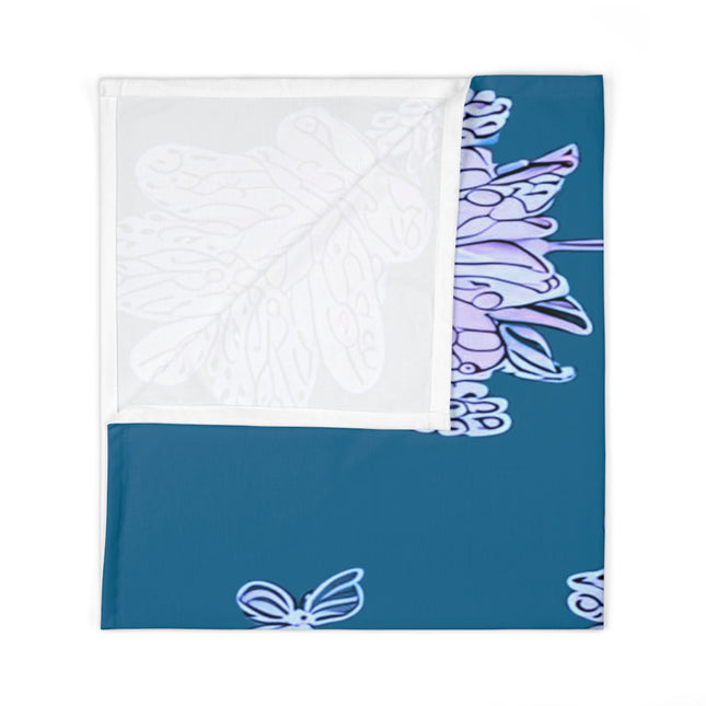 Lavender Floral Butterflies Baby Swaddle 30″×40″ Blanket