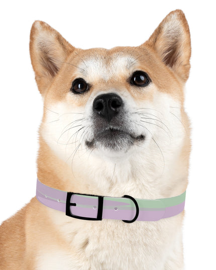 Pastel Lavender Purple and Soft Green Patches Extra Large Dog Collar