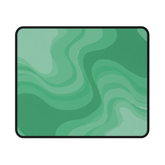 Mint Green Wavey Non-Slip Gaming Mouse Pad, 9.5" X 8" Rectangle