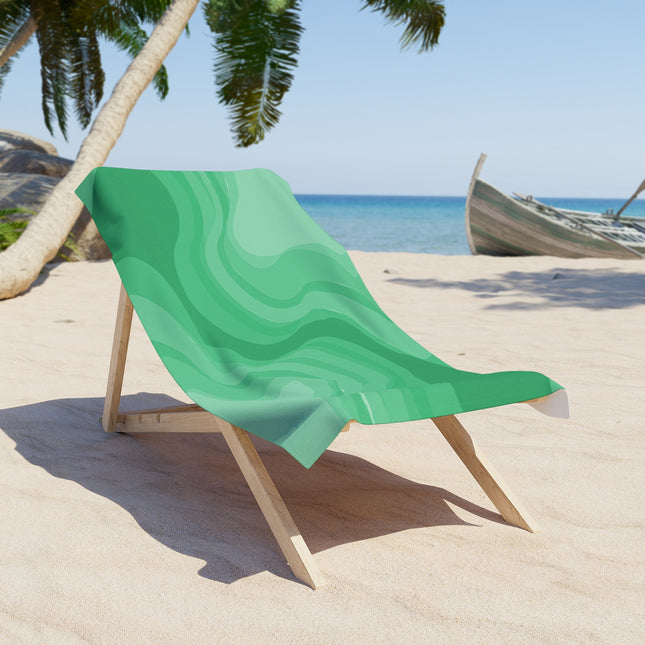 Mint Green Wavey 30" x 60" Beach Towel