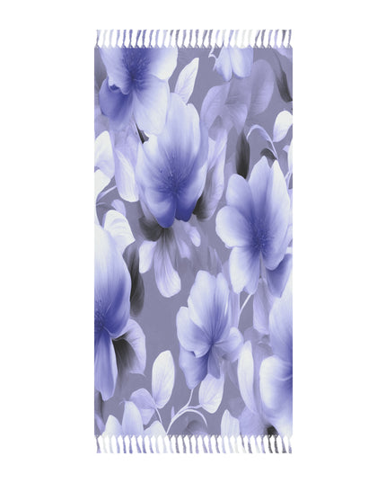 Indigo Blossom Floral Bunch 38" × 81" Boho Beach Cloth