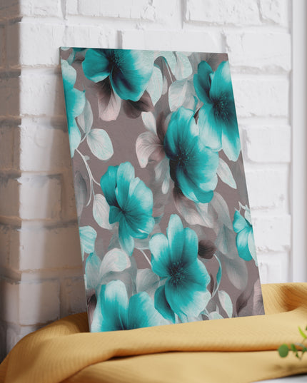 Tif Green Gray Floral Bunch Glass Cutting Board, 8" x 11"