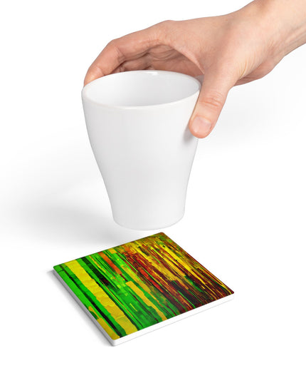 Striped Beta 4" x 4" Square Ceramic Coaster