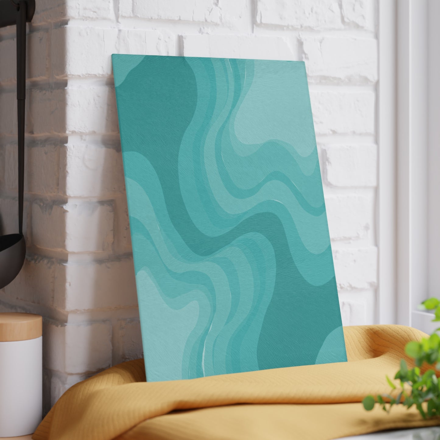 Tif Green Wavey 8" x 11" Glass Cutting Board