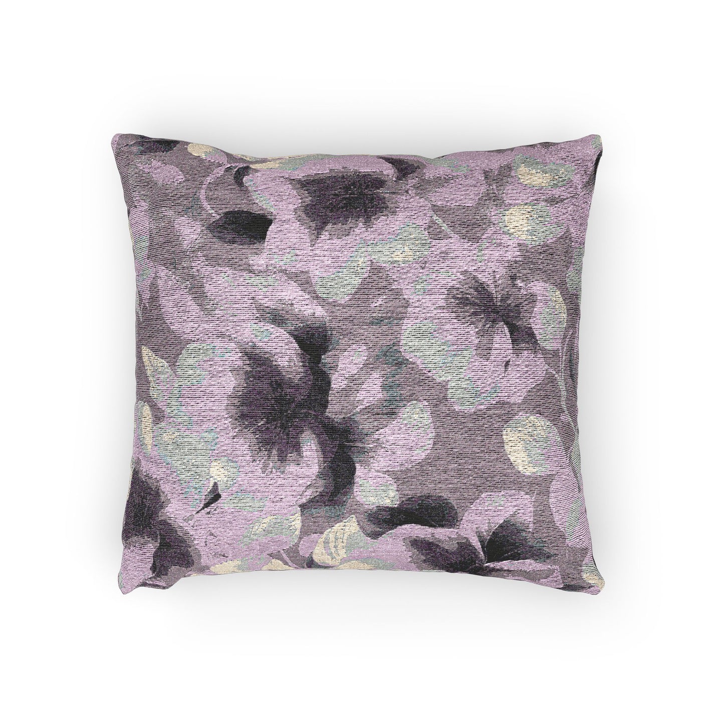 Blue Lavender Florals Woven Pillow, 17" x 18"