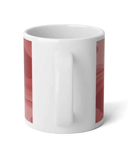 Power Red Wavey 20 oz White Glossy Jumbo Mug