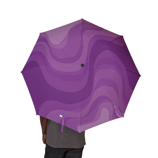 Wavey Purple Wavey Foldable Umbrella - Compact & Chic