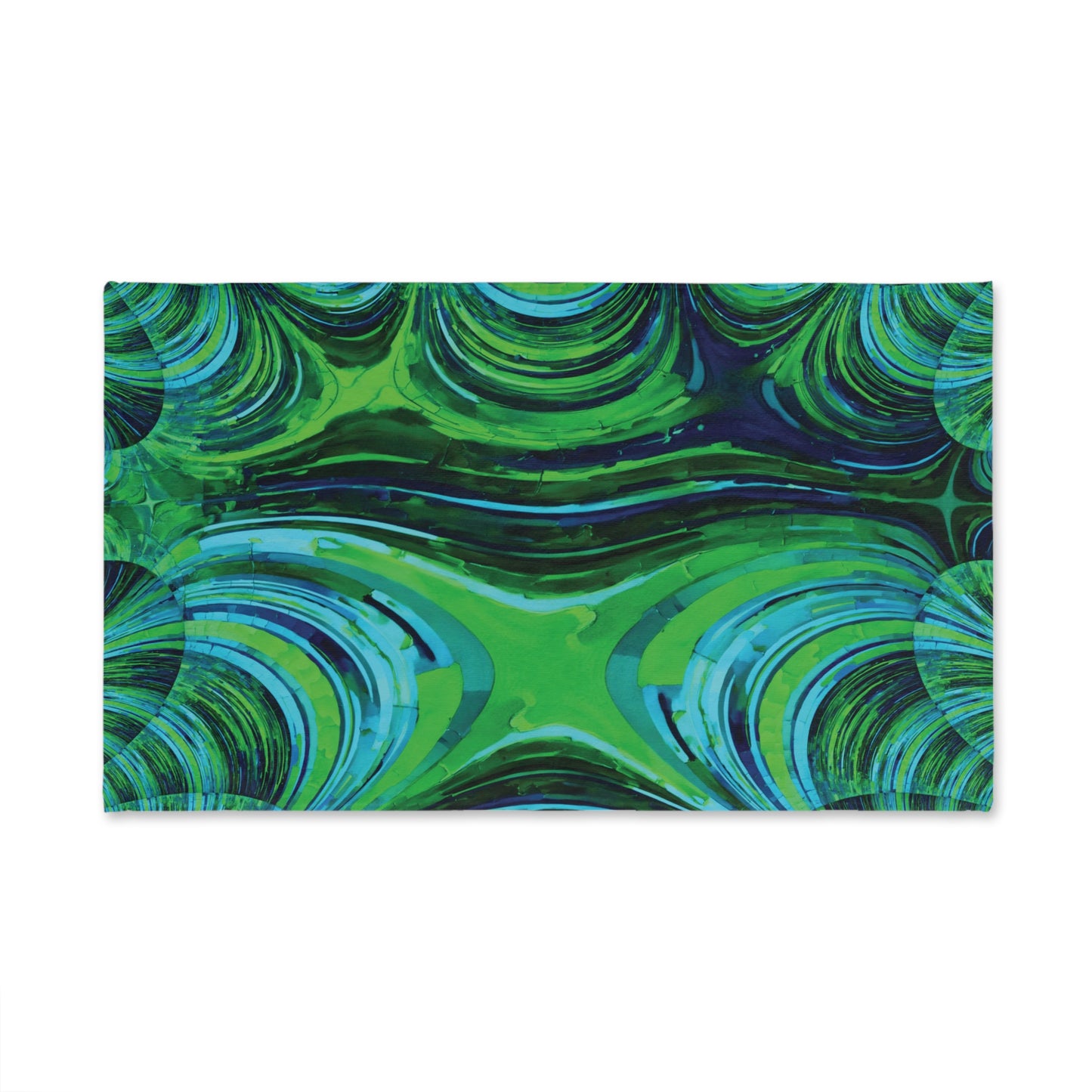 Uzi Spiral Blue Green Hand Towel, 16" x 28"