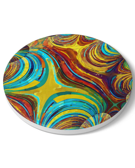 Uzi Spiral Alpha 4" x 4" Round Ceramic Coaster