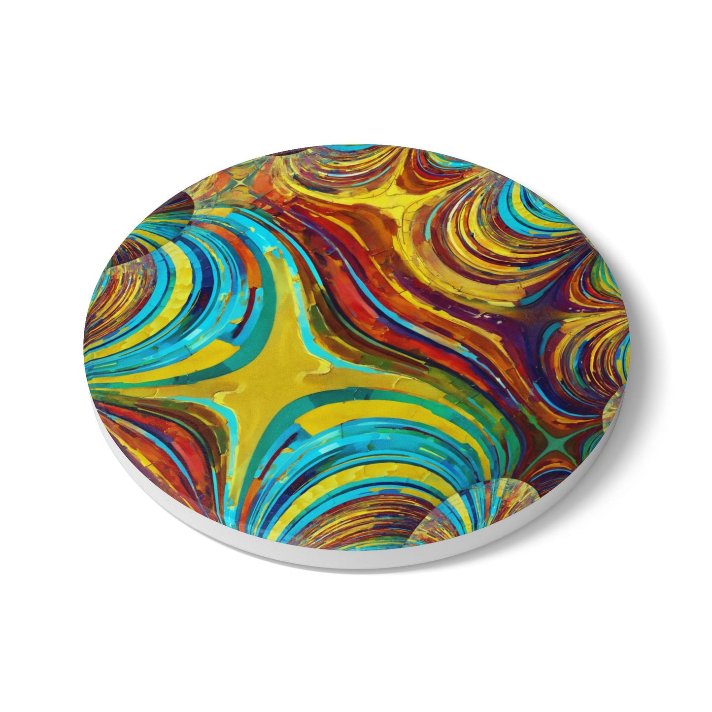 Uzi Spiral Alpha 4" x 4" Round Ceramic Coaster