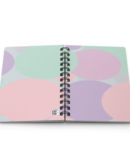 Pastel Peach and Soft Green Patches Spiral Bound Journal, 5" x 7" 150 pages