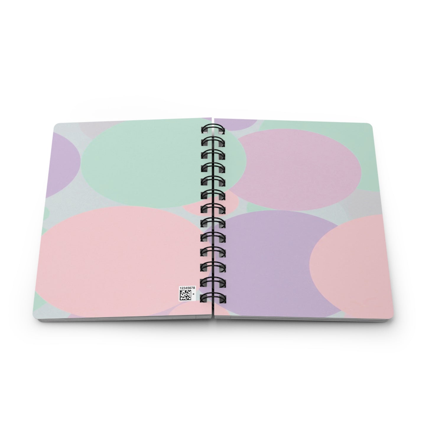 Pastel Peach and Soft Green Patches Spiral Bound Journal, 5" x 7" 150 pages