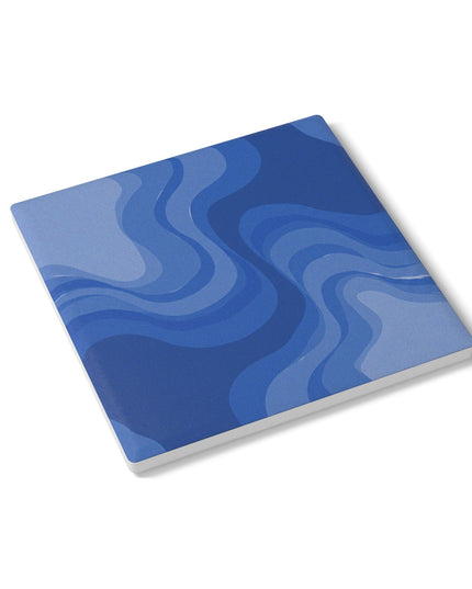 Deep Blue Wavey 4" x 4" Square Ceramic Coaster