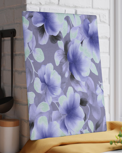 Indigo Blossom Floral Bunch Glass Cutting Board, 11" x 15"