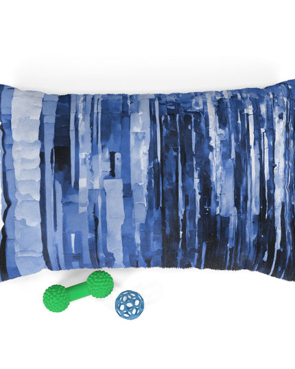 Striped Deep Blue Pastels 28" × 18" Pet Bed