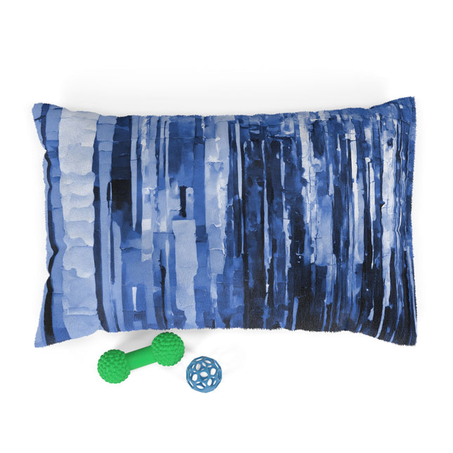 Striped Deep Blue Pastels 28" × 18" Pet Bed
