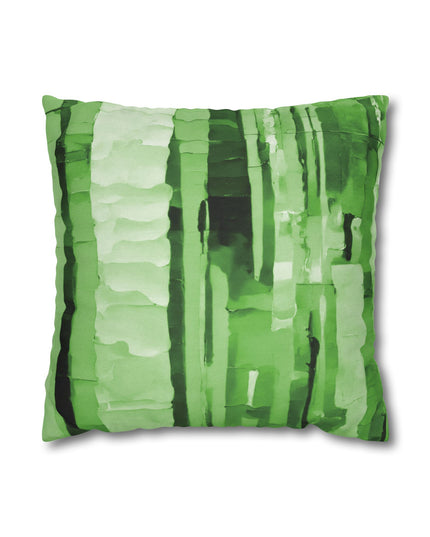 Striped Mint Pastel Spun Polyester Square Pillowcase, 14" x 14"