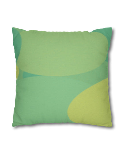 Pastel Green Patches Spun Polyester Square Pillowcase, 14" x 14"