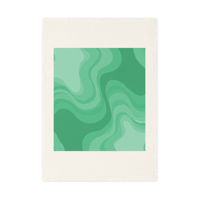 Mint Green Wavey 19.6" x 27.5" Cotton Tea Towel