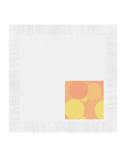 Pastel Bright Oranges Patches White Coined Napkins, 6.5" x 6.5"