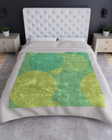 Pastel Green Patches 50" x 60" Crushed Velvet Blanket