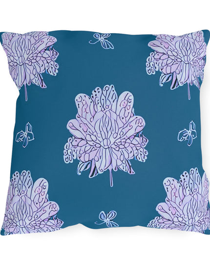 Lavender Floral Butterflies 18" x 18" Outdoor Pillow