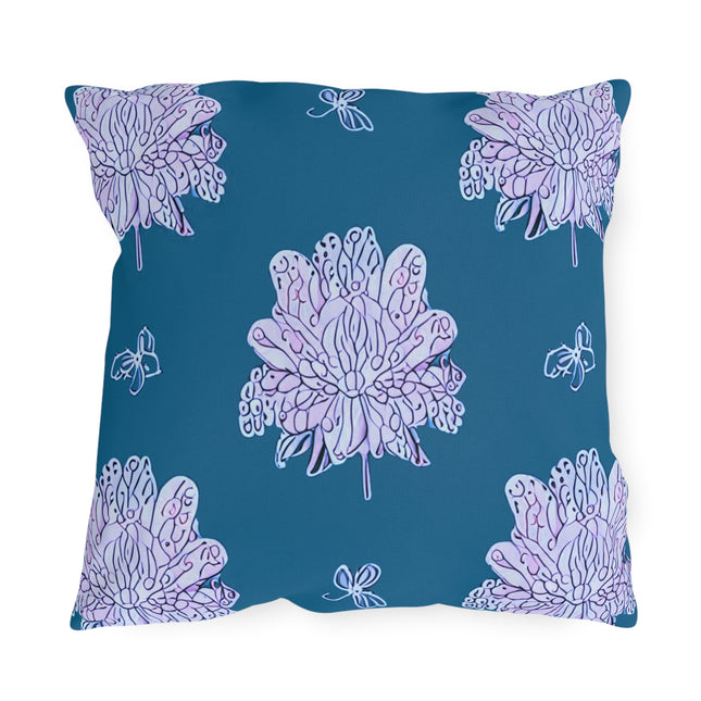 Lavender Floral Butterflies 18" x 18" Outdoor Pillow