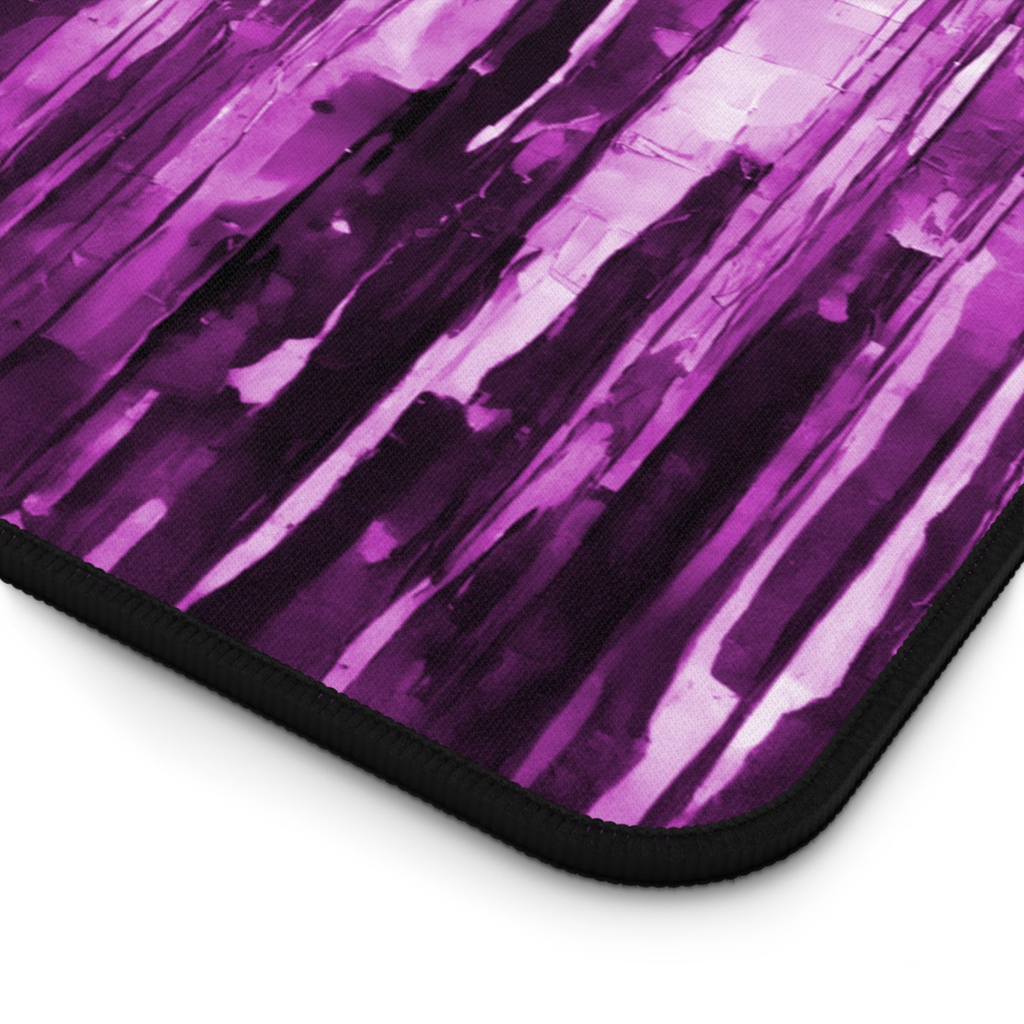 Striped Powder Lavender 12" x 22" Desk Mat