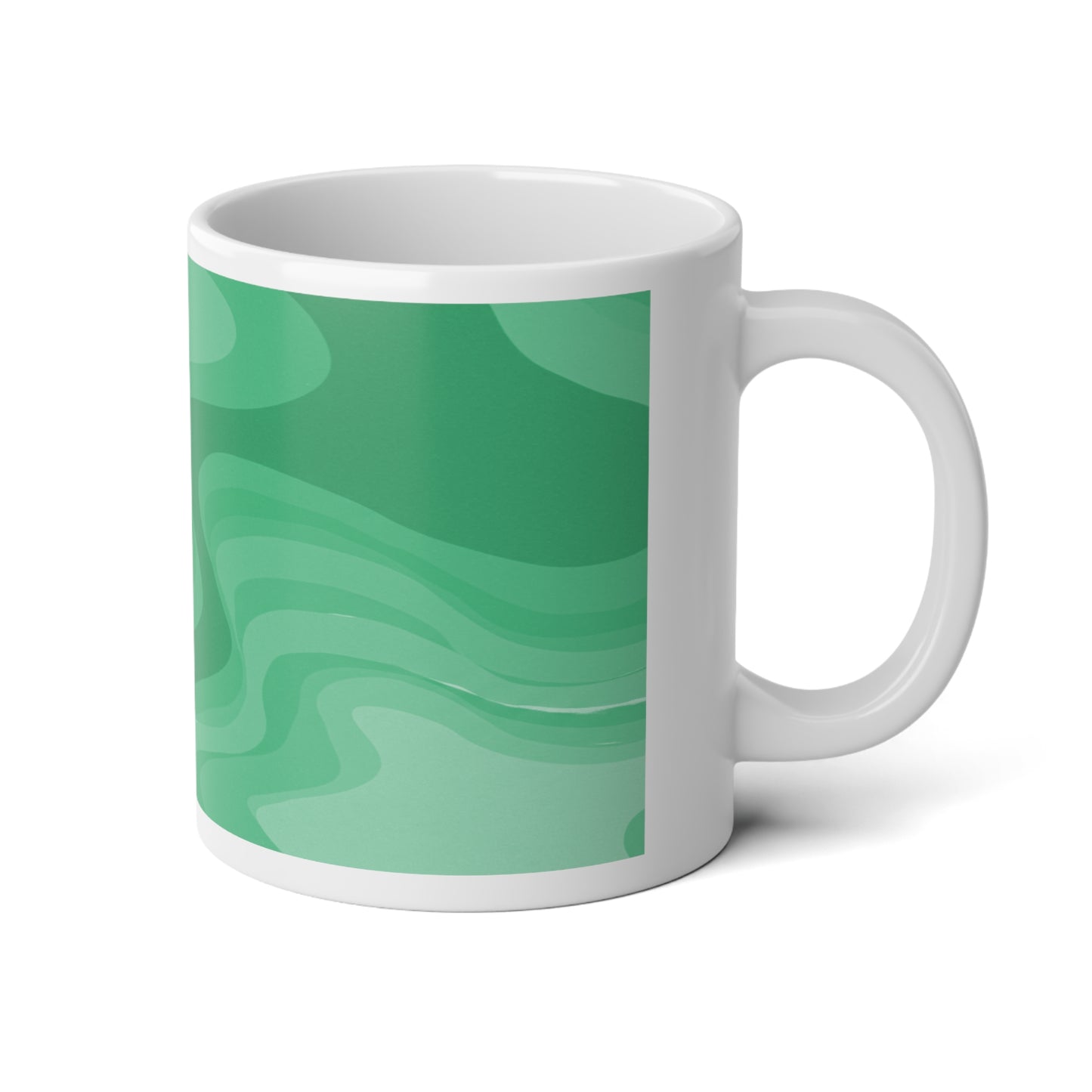 Mint Green Wavey 20 oz White Glossy Jumbo Mug