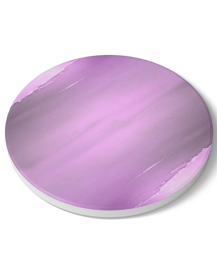 Dark Pink Sea Amethyst Fog 4" x 4" Round Ceramic Coaster