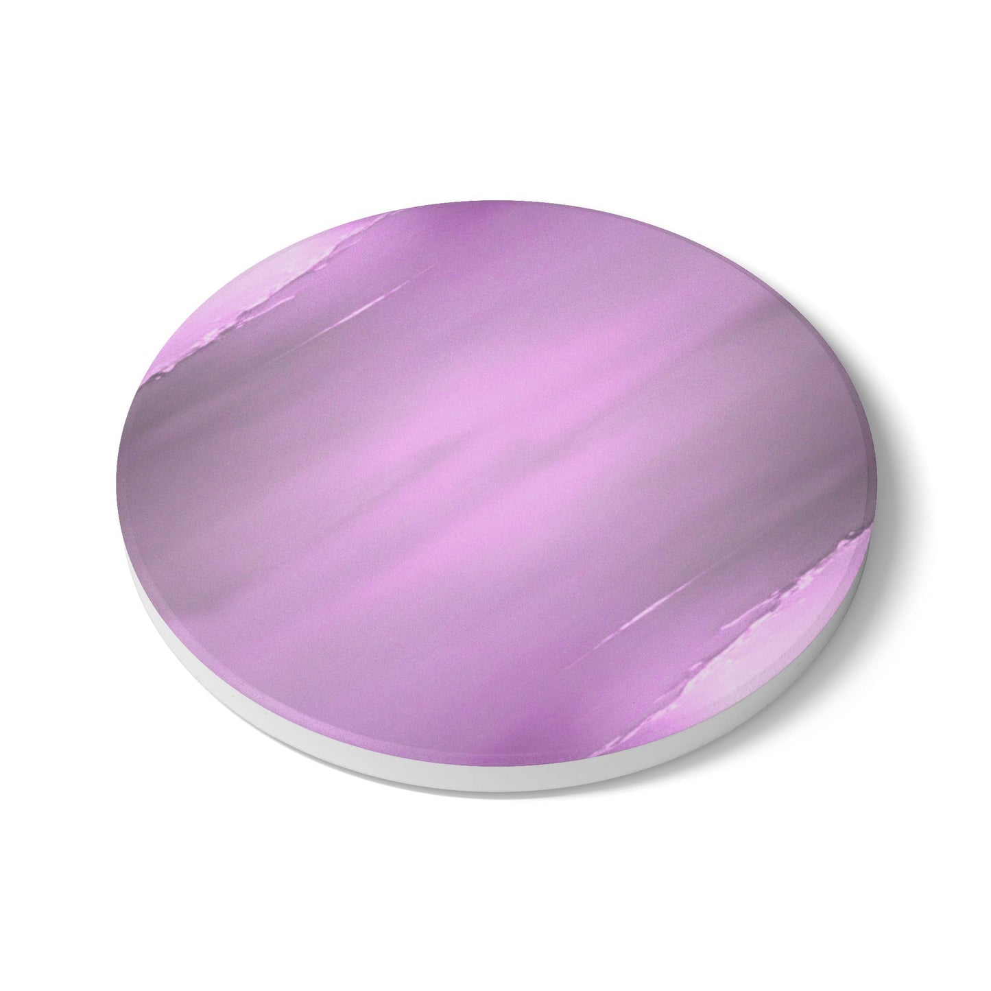Dark Pink Sea Amethyst Fog 4" x 4" Round Ceramic Coaster