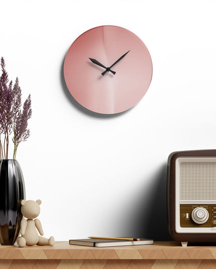 Rose Red Fade Acrylic Wall Clock, Round or Square, 10.75" x 10.75"