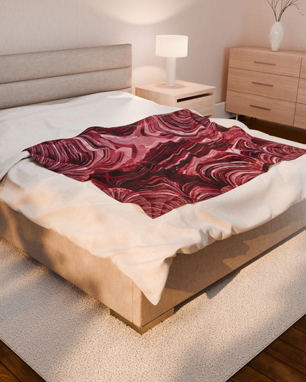Uzi Spiral Ruby Velveteen Plush Blanket, 50" x 60"