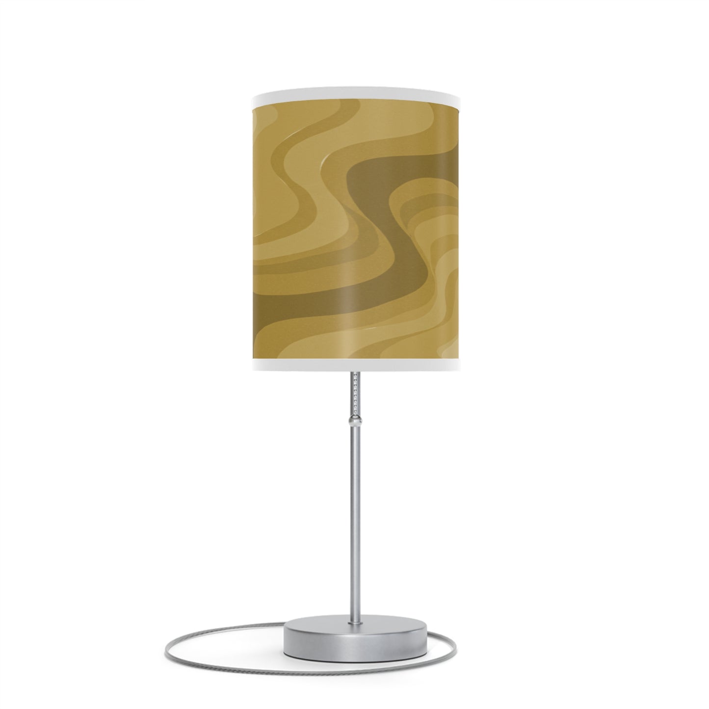 Brown Wavey Table Lamp on a White or Silver Stand, US|CA plug