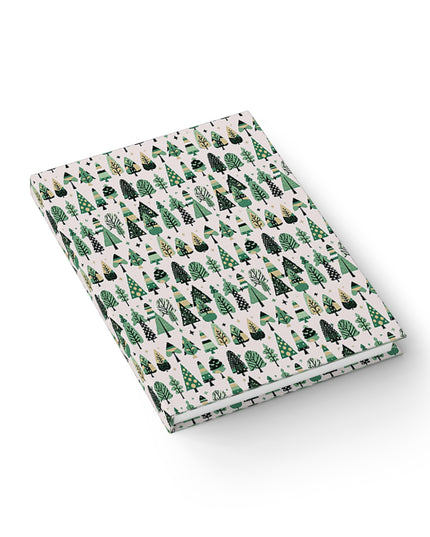 Mini Vintage Green Trees 5" x 7" Journal - 128 Ruled Line pages