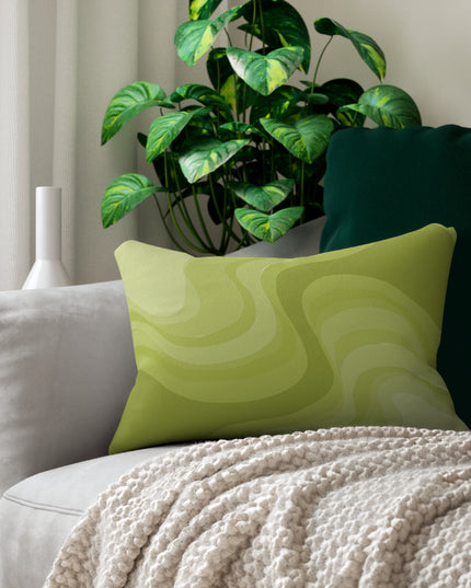 Lemon Wavey Spun Polyester Lumbar Pillow, 20" x 14"