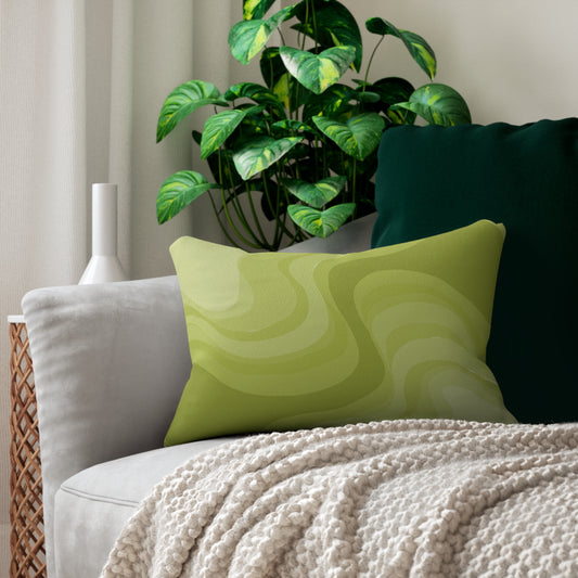 Lemon Wavey Spun Polyester Lumbar Pillow, 20" x 14"