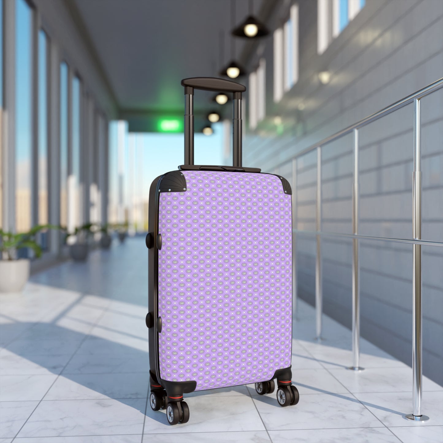 Lavender Star-crossed Bodies Small Suitcase with built in lock, 4 double-wheels, telescopic handle, and ABS back hard-shell