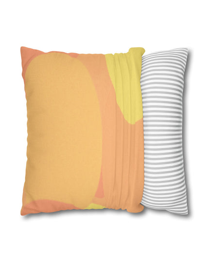 Pastel Bright Oranges Patches Spun Polyester Square Pillowcase, 14" x 14"