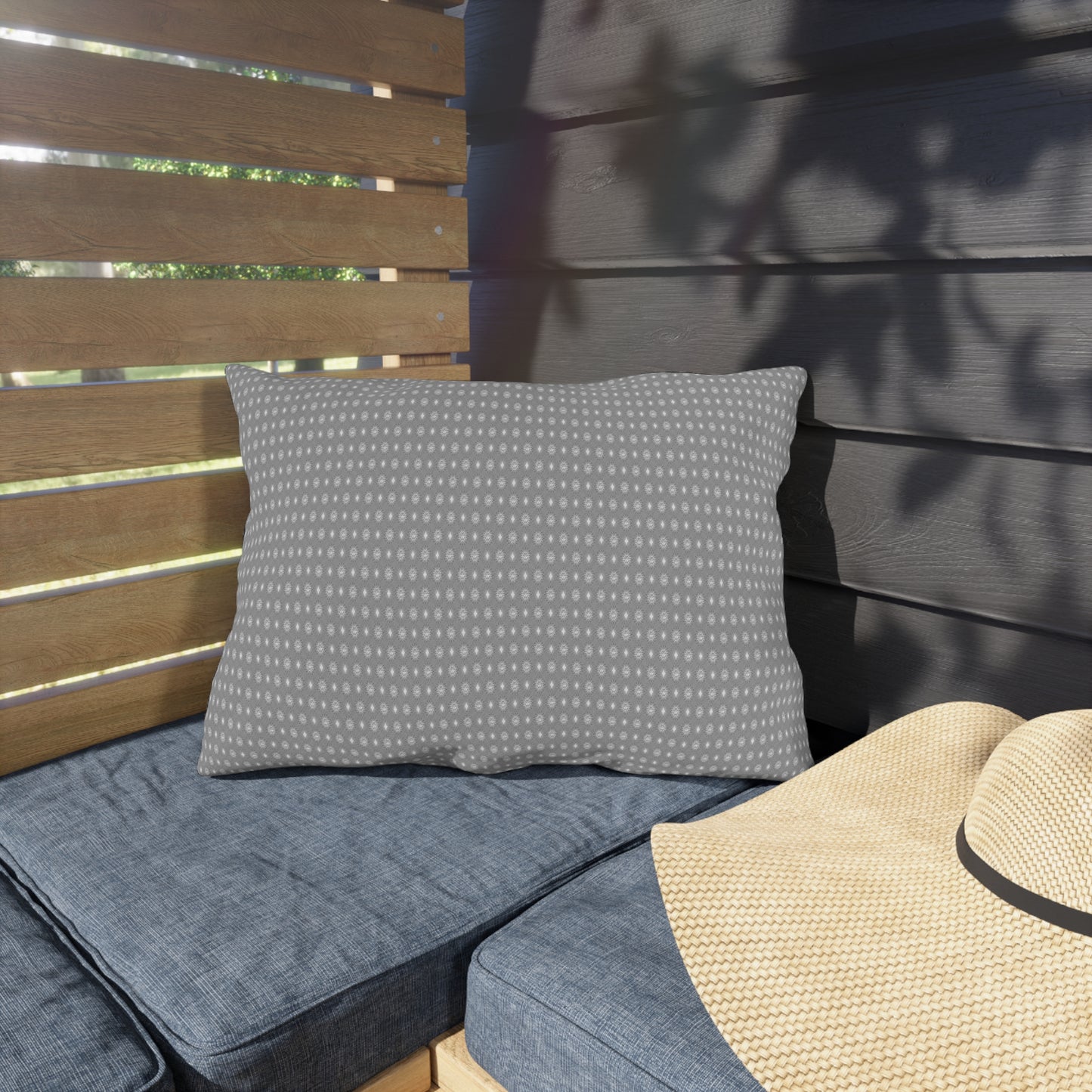 Desaturated Star-crossed Bodies Outdoor Pillow, 20" x 14"
