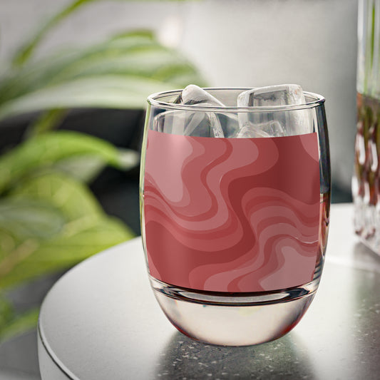 Power Red Wavey Whiskey Glass, 6 oz