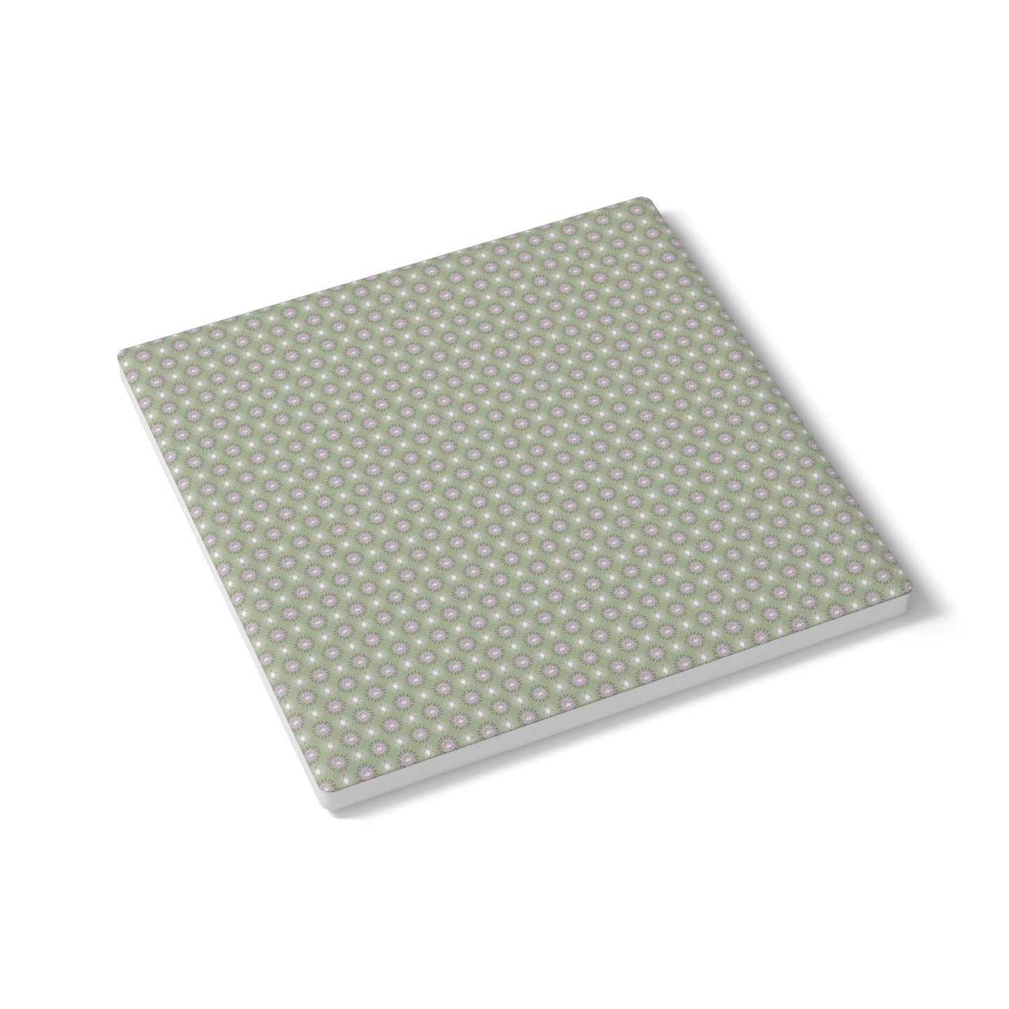Olive Star-crossed Bodies Square Ceramic Coaster, 4" x 4"