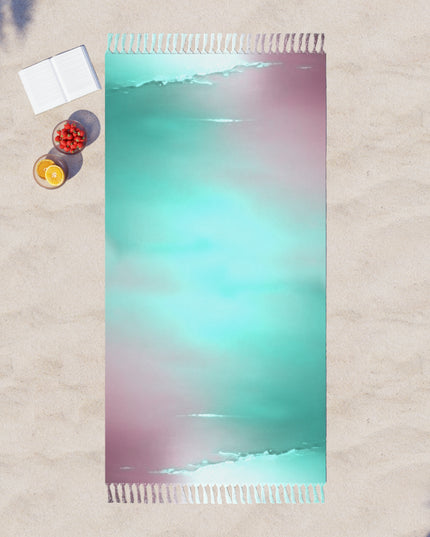 Green Sea Lavender Fog 38" × 81" Boho Beach Cloth