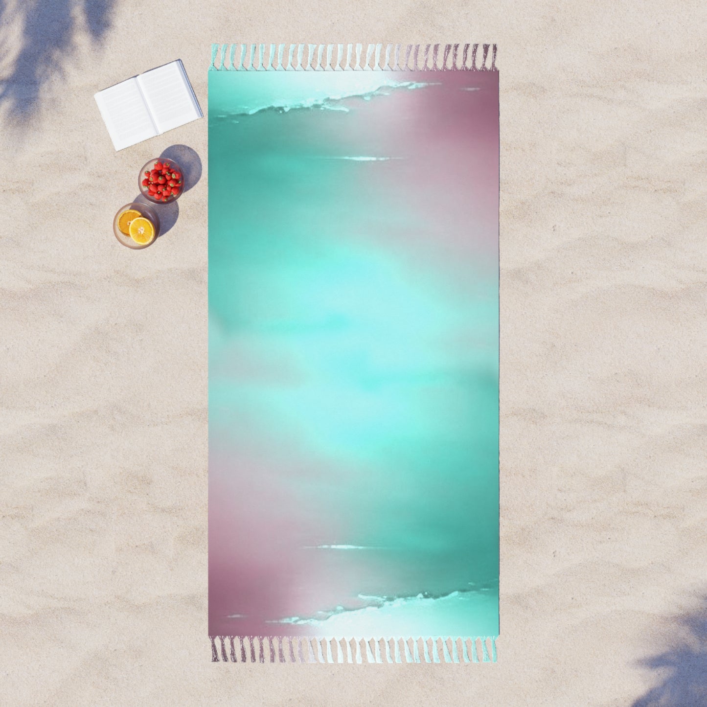 Green Sea Lavender Fog 38" × 81" Boho Beach Cloth