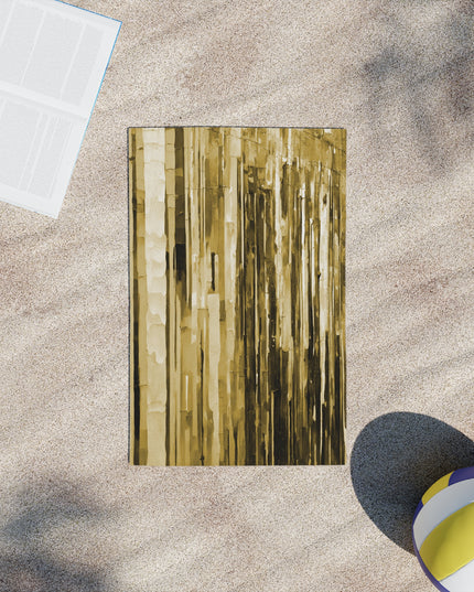 Striped Light Brown Beach Towel, 18" x 27"
