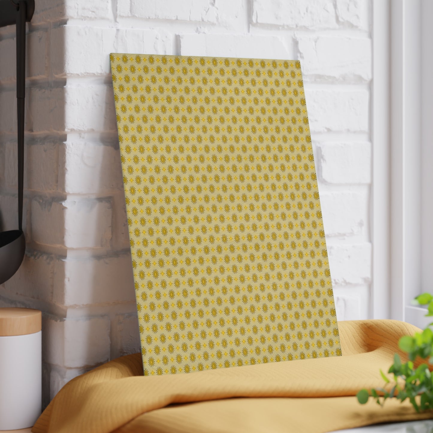 Lemongrass Star-crossed Bodies Glass Cutting Board,  8" x 11"
